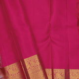 Deep Orange Kanjivaram Silk Saree With Contrast Border