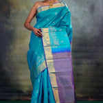 Mosaic Blue Butti Kanjivaram Silk Saree