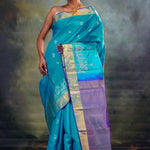 Mosaic Blue Butti Kanjivaram Silk Saree