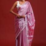 Passion Pink Silk Crafted Saree