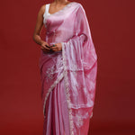 Passion Pink Silk Crafted Saree