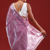 Passion Pink Silk Crafted Saree