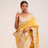 Languid Lavender Organza Handcrafted Saree