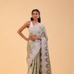 Celadon Gold Tissue Handcrafted Saree