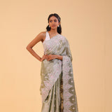 Celadon Gold Tissue Handcrafted Saree