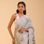 Celadon Gold Tissue Handcrafted Saree