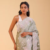 Celadon Gold Tissue Handcrafted Saree