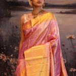 Persian Pink Jaal Kanjivaram Silk Saree