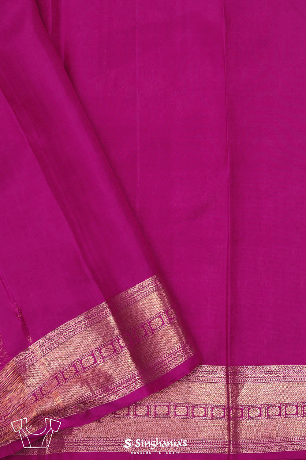 Magenta Purple Stripe Kanjivaram Silk Saree