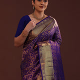 Deep Violet Kanjivaram Silk Saree