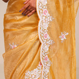 Harvest Gold Tissue Handcrafted Saree