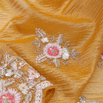 Harvest Gold Tissue Handcrafted Saree