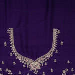 Picotee Blue Organza Handcrafted Saree