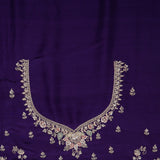 Picotee Blue Organza Handcrafted Saree