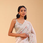 Light Beige Tissue Handcrafted Saree