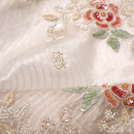 Light Beige Tissue Handcrafted Saree