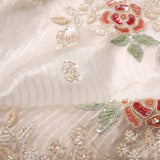 Light Beige Tissue Handcrafted Saree