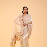Champagne Gold Tissue Handcrafted Saree