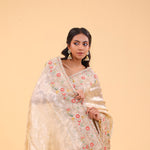 Champagne Gold Tissue Handcrafted Saree