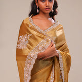 Earth Gold Tissue Handcrafted Saree