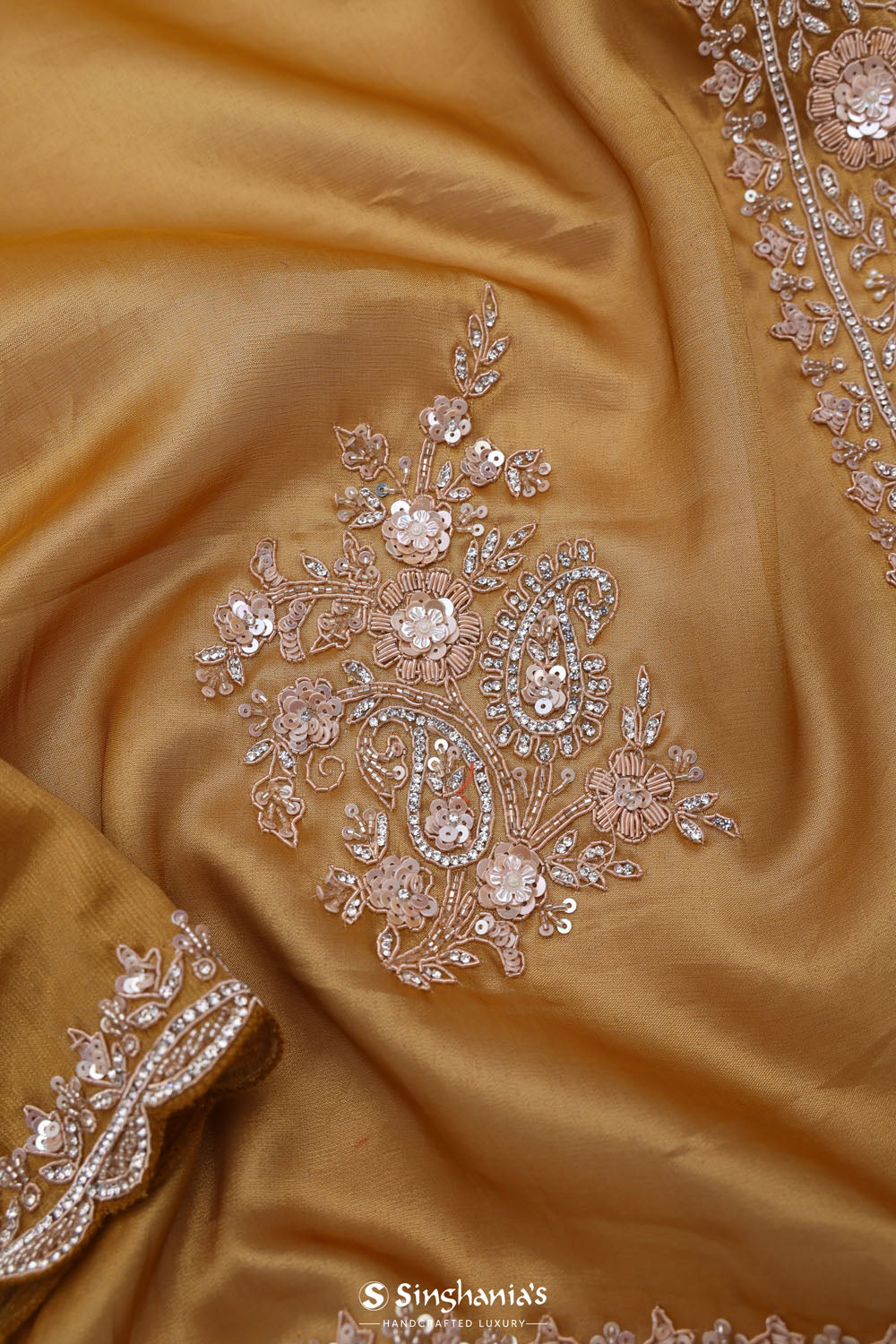 Earth Gold Tissue Handcrafted Saree