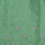 Basil Green Organza Embroidery Saree With Sequins And Pearls Work