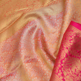 Coral Pink Kanjivaram Saree With Contrast Pink Border