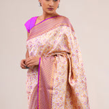 Pale Pink Jaal Kanjivaram Silk Saree