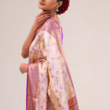Pale Pink Jaal Kanjivaram Silk Saree