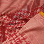 Red Banarasi Saree With Contrast Edge And Abstract Design