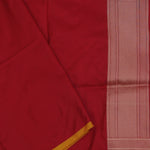 Red Banarasi Saree With Contrast Edge And Abstract Design