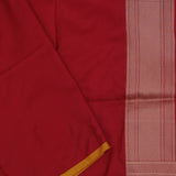 Red Banarasi Saree With Contrast Edge And Abstract Design