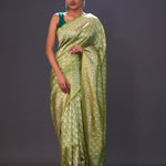 Apple Green Jaal Banarasi Silk Saree