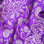 Violet Banarasi Silk Saree With Floral Design