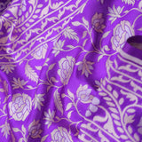 Violet Banarasi Silk Saree With Floral Design