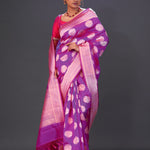 Fuchsia Purple Butta Banarasi Silk Saree