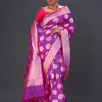 Fuchsia Purple Butta Banarasi Silk Saree
