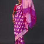 Fuchsia Purple Butta Banarasi Silk Saree