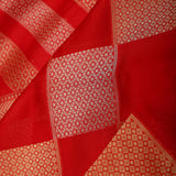 Persian Red Checks Banarasi Silk Saree