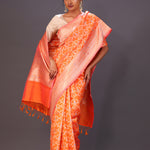 Royal Orange Meenakari Banarasi Silk Saree