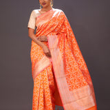 Royal Orange Meenakari Banarasi Silk Saree