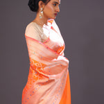 Royal Orange Meenakari Banarasi Silk Saree