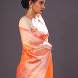 Royal Orange Meenakari Banarasi Silk Saree