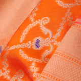 Royal Orange Meenakari Banarasi Silk Saree