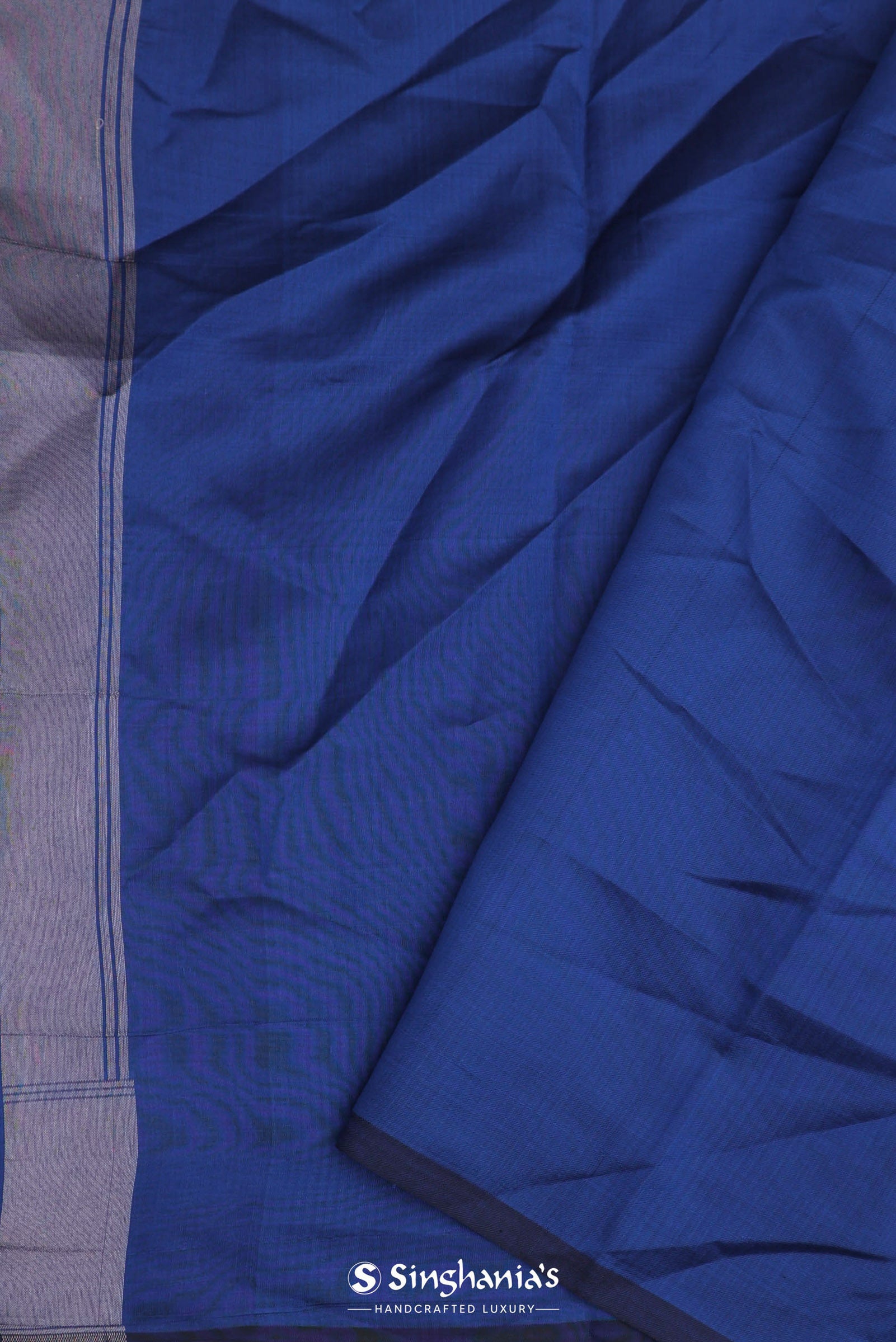 Cobalt Blue Banarasi Saree With Floral Jaal