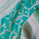 Green Banarasi Silk Saree With Meenakari Design