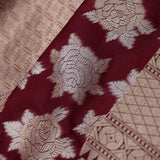 Jam Purple Floral Banarasi Silk Saree