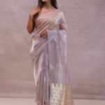 Lilac Tissue Organza Banarasi Saree