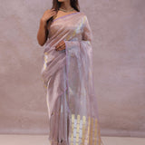 Lilac Tissue Organza Banarasi Saree