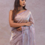 Lilac Tissue Organza Banarasi Saree